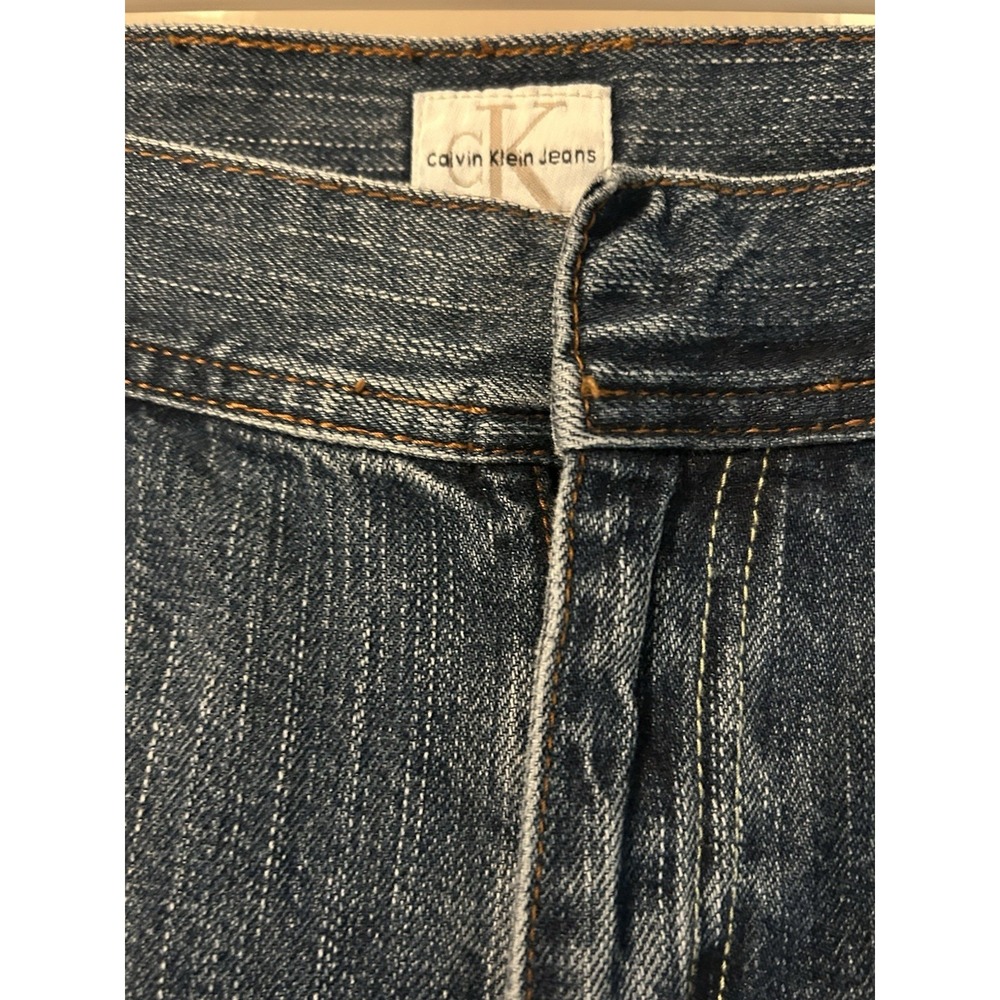 Vintage Y2K Calvin Klein Jeans Flare Medium Wash Low Rise Denim Womens Size 6 - Picture 3 of 6